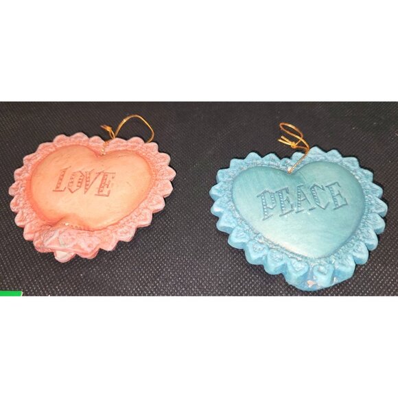 Vintage Christmas Decor Set Santa Plaque Santa Votive Holder Blue Jewelled Ornam - Picture 6 of 13